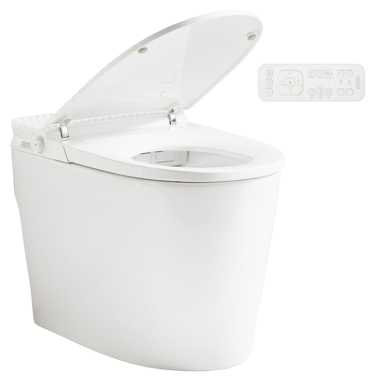 FORNO ACQUA Smart Bidet Toilet - Elite Bidet Wash, Auto Seat/Lid, Heated Seat AcquaSMART Dual Flush Dryer, Foot Sensor