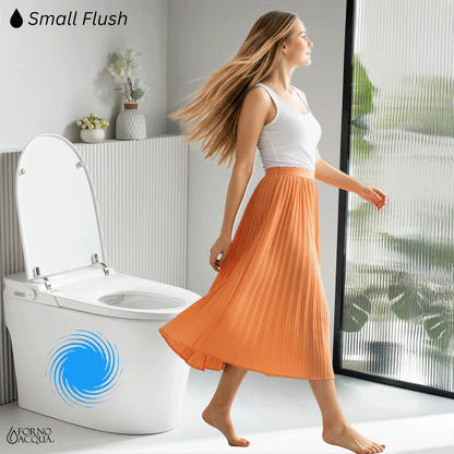 FORNO ACQUA Smart Toilet - Standard Simple Walk-Away AcquaSMART Dual Flush Ideal for Powder Rooms