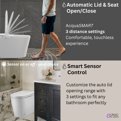 FORNO ACQUA Smart Toilet - Premium A	 Auto Seat/Lid, AcquaSMART Dual Flush, Foot Sensor