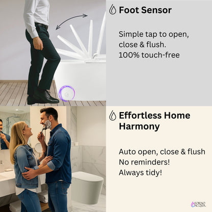 FORNO ACQUA Smart Toilet - Premium A	 Auto Seat/Lid, AcquaSMART Dual Flush, Foot Sensor