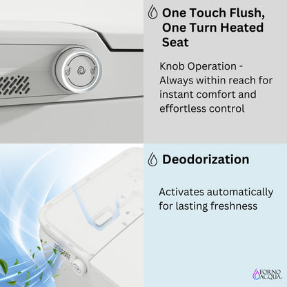 FORNO ACQUA Smart Toilet -Premium B	Auto Seat/Lid, Heated Seat AcquaSMART Dual Flush Foot Sensor
