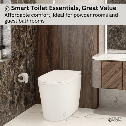 FORNO ACQUA Smart Toilet - Standard Simple Walk-Away AcquaSMART Dual Flush Ideal for Powder Rooms