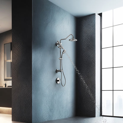 FORNO ACQUA AcquaFALL 6-Function Shower Head, 5-Function Handheld & 3-Function Waterfall Body Jet. Polished Chrome, 1.8 GPM