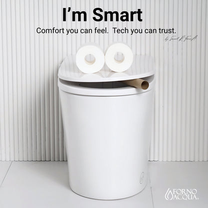 FORNO ACQUA Smart Toilet - Standard Simple Walk-Away AcquaSMART Dual Flush Ideal for Powder Rooms