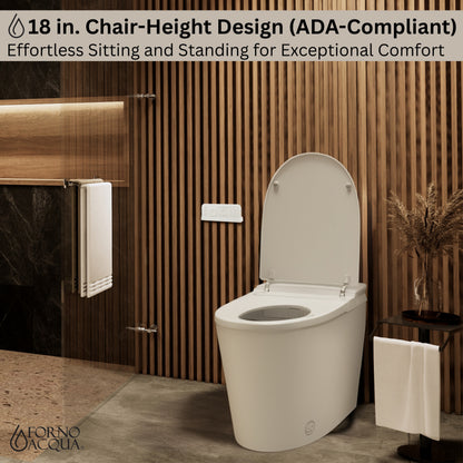 FORNO ACQUA Smart Bidet Toilet - Elite Bidet Wash, Auto Seat/Lid, Heated Seat AcquaSMART Dual Flush	 Dryer, Foot Sensor