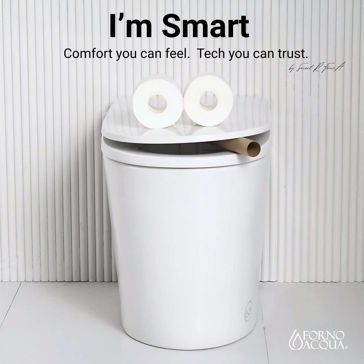 FORNO ACQUA Smart Bidet Toilet - Elite Bidet Wash, Auto Seat/Lid, Heated Seat AcquaSMART Dual Flush	 Dryer, Foot Sensor
