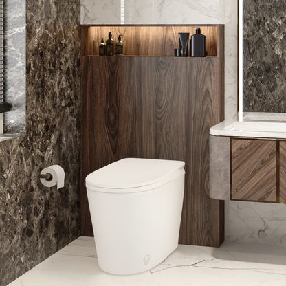FORNO ACQUA Smart Toilet - Standard Simple Walk-Away AcquaSMART Dual Flush Ideal for Powder Rooms