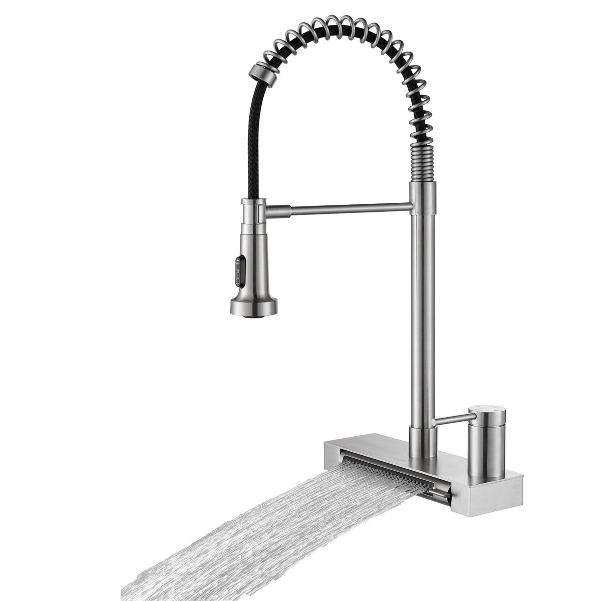 FORNO ACQUA Stainless Steel 4 Function  Pull-Down Waterfall Kitchen Faucet