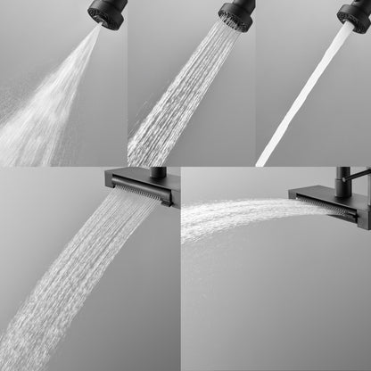 FORNO ACQUA Black 4 Function Waterfall  Pull-Down Kitchen Faucet