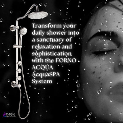 FORNO ACQUA AcquaFALL 9-in Shower Head, 5-Function Handheld & 3-Function Waterfall Body Jet. Polished Chrome, 1.8 GPM
