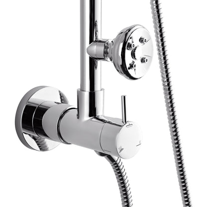 FORNO ACQUA 9 in. Rain Shower, 5-Function Handheld & 3 Directional Body Jet Shower System with Sliding Bar. Polished Chrome 1.8 GPM