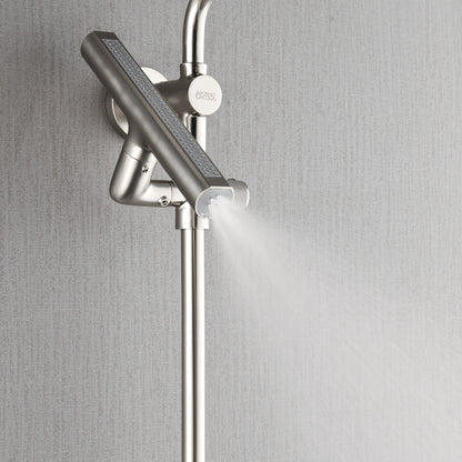 FORNO ACQUA AcquaFALL 9-in Shower Head, 5-Function Handheld & 3-Function Waterfall Body Jet. Brushed Nickel 2.5 GPM