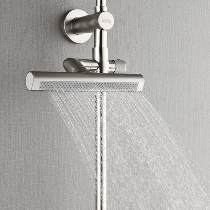 FORNO ACQUA AcquaFALL 9-in Shower Head, 5-Function Handheld & 3-Function Waterfall Body Jet. Brushed Nickel 2.5 GPM