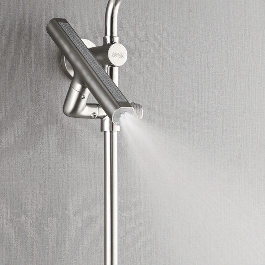 Forno Acqua AcquaFALL Shower, Brushed Nickel Finish, Overhead Rainfall Shower, Handheld Shower Head, Body Jets, 2.5 GPM Flow Rate
