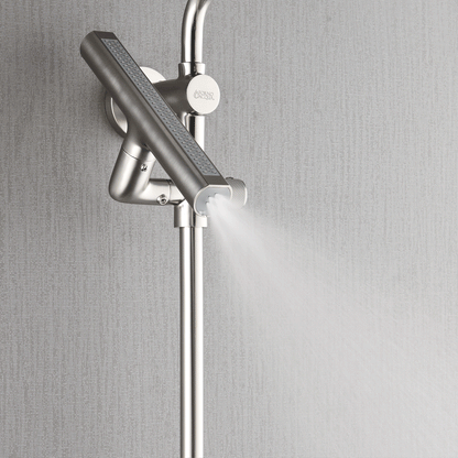 FORNO ACQUA AcquaFALL 9-in Shower Head, 5-Function Handheld & 3-Function Waterfall Body Jet. Brushed Nickel 2.5 GPM