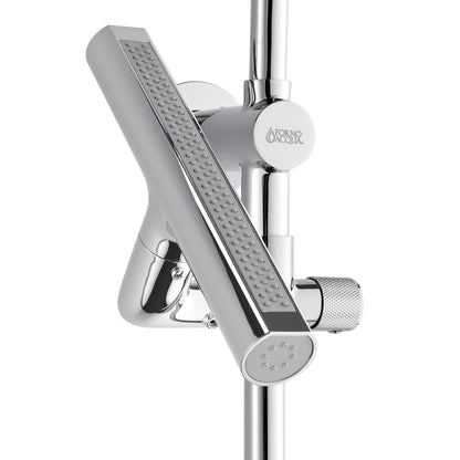 FORNO ACQUA AcquaFALL 9-in Shower Head, 5-Function Handheld & 3-Function Waterfall Body Jet. Polished Chrome, 2.5 GPM