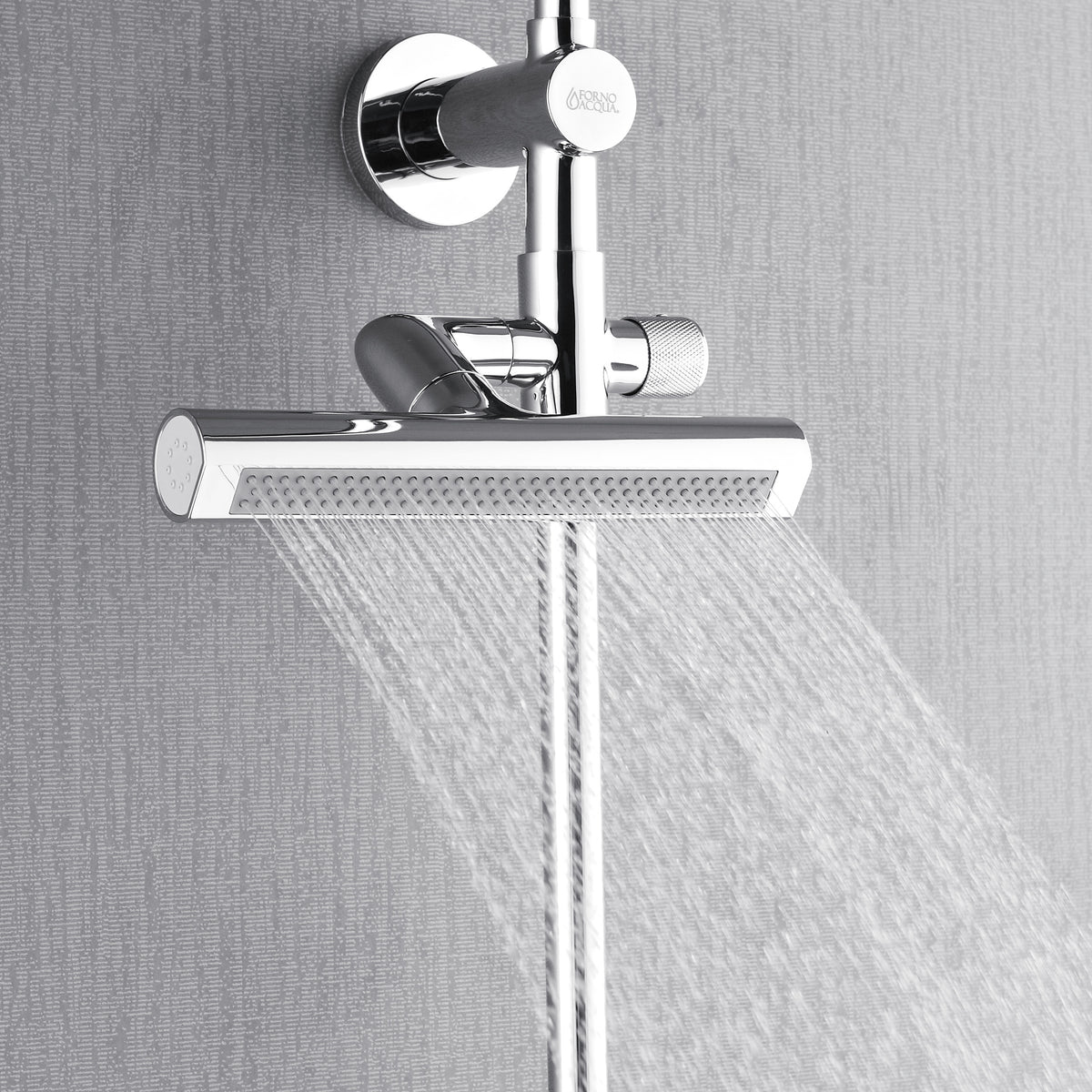 FORNO ACQUA AcquaFALL 9-in Shower Head, 5-Function Handheld & 3-Function Waterfall Body Jet. Polished Chrome, 2.5 GPM