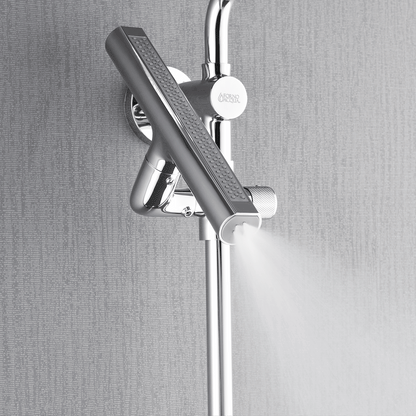 FORNO ACQUA AcquaFALL 9-in Shower Head, 5-Function Handheld & 3-Function Waterfall Body Jet. Polished Chrome, 1.8 GPM
