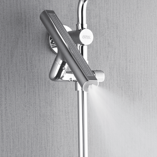 FORNO ACQUA AcquaFALL 9-in Shower Head, 5-Function Handheld & 3-Function Waterfall Body Jet. Polished Chrome, 1.8 GPM