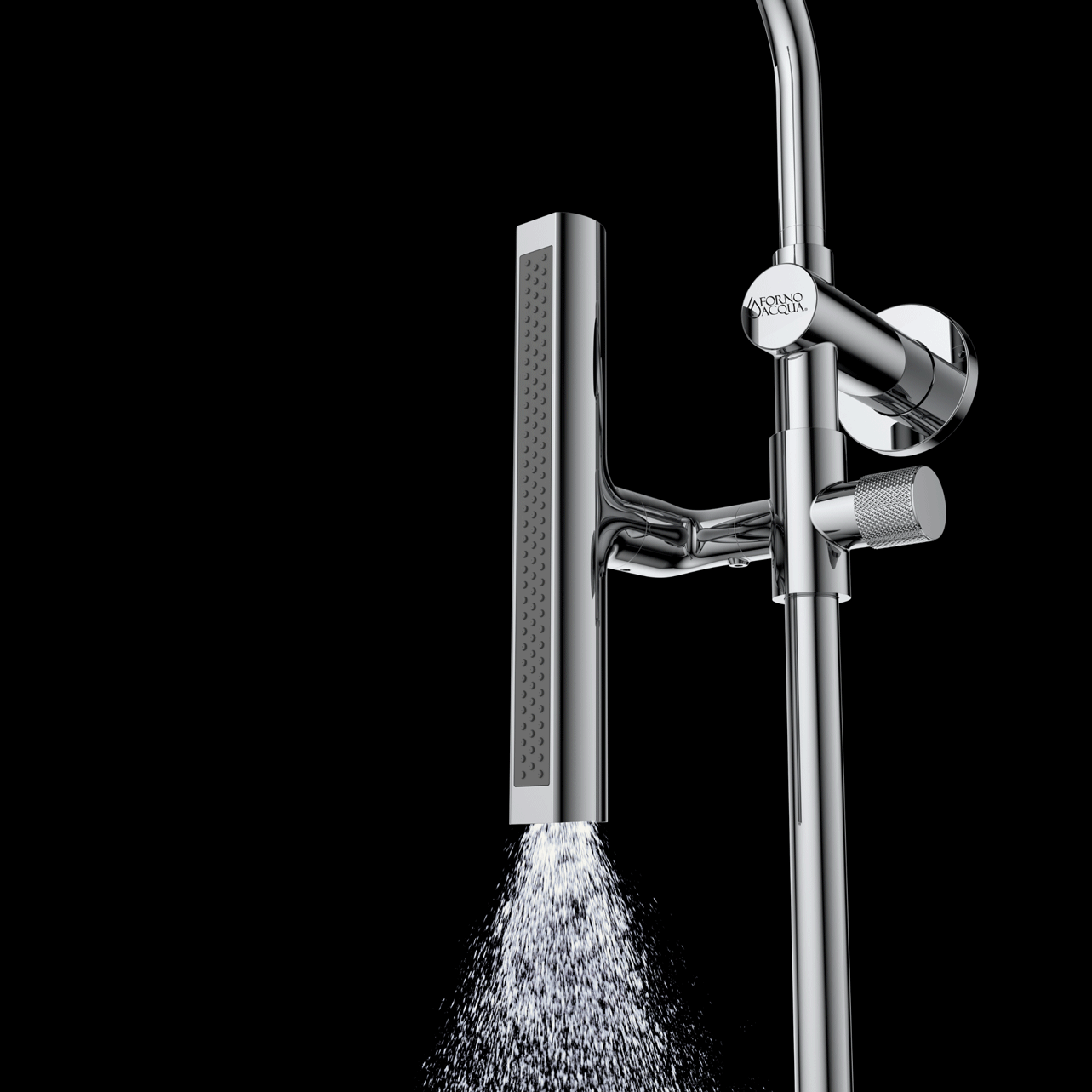 FORNO ACQUA AcquaFALL 6-Function Shower Head, 5-Function Handheld & 3-Function Waterfall Body Jet. Brushed Nickel, 2.5 GPM