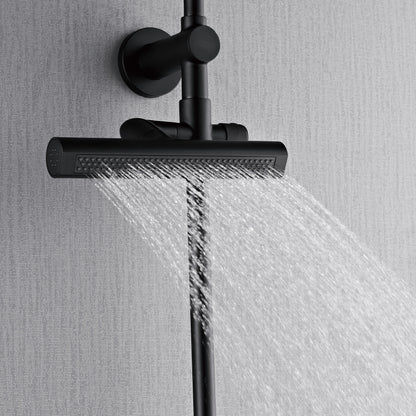FORNO ACQUA AcquaFALL 6-Function Shower Head, 5-Function Handheld & 3-Function Waterfall Body Jet. Black, 1.8 GPM