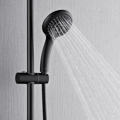ACQUA FORNO AcquaFALL 6-Function Shower Head, 5-Function Handheld & 3-Function Waterfall Body Jet. Black, 2.5 GPM
