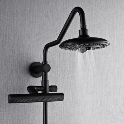 ACQUA FORNO AcquaFALL 6-Function Shower Head, 5-Function Handheld & 3-Function Waterfall Body Jet. Black, 2.5 GPM