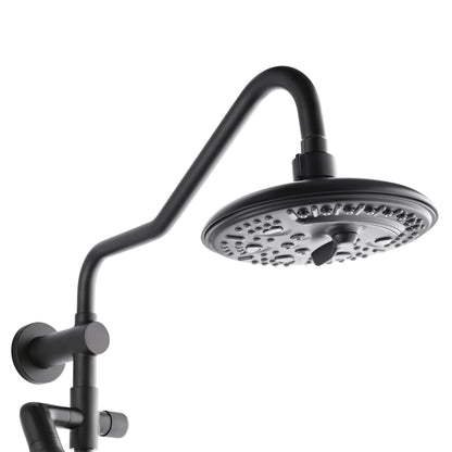 FORNO ACQUA AcquaFALL 6-Function Shower Head, 5-Function Handheld & 3-Function Waterfall Body Jet. Black, 1.8 GPM