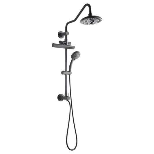 ACQUA FORNO AcquaFALL 6-Function Shower Head, 5-Function Handheld & 3-Function Waterfall Body Jet. Black, 2.5 GPM