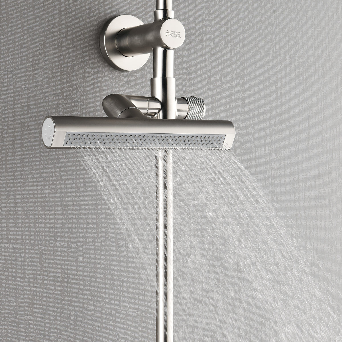 FORNO ACQUA AcquaFALL 6-Function Shower Head, 5-Function Handheld & 3-Function Waterfall Body Jet. Brushed Nickel, 1.8 GPM