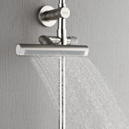 FORNO ACQUA AcquaFALL 6-Function Shower Head, 5-Function Handheld & 3-Function Waterfall Body Jet. Brushed Nickel, 1.8 GPM