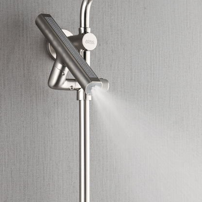 FORNO ACQUA AcquaFALL 6-Function Shower Head, 5-Function Handheld & 3-Function Waterfall Body Jet. Brushed Nickel, 2.5 GPM