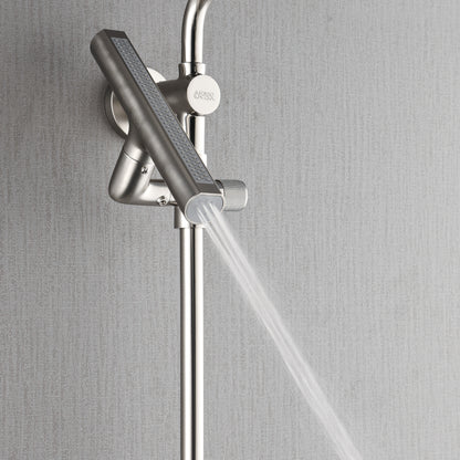FORNO ACQUA AcquaFALL 6-Function Shower Head, 5-Function Handheld & 3-Function Waterfall Body Jet. Brushed Nickel, 2.5 GPM