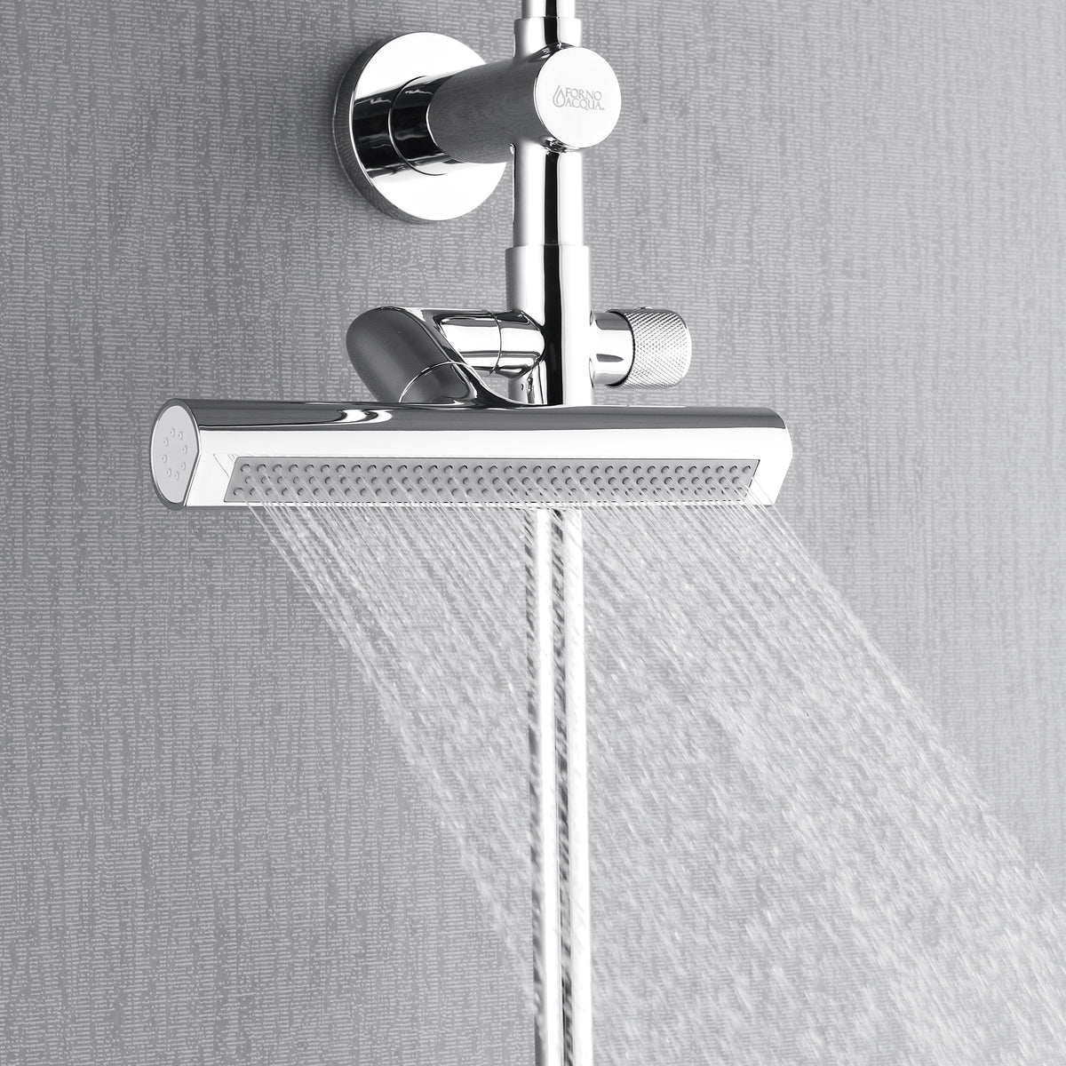 FORNO ACQUA AcquaFALL 6-Function Shower Head, 5-Function Handheld & 3-Function Waterfall Body Jet. Polished Chrome, 2.5 GPM