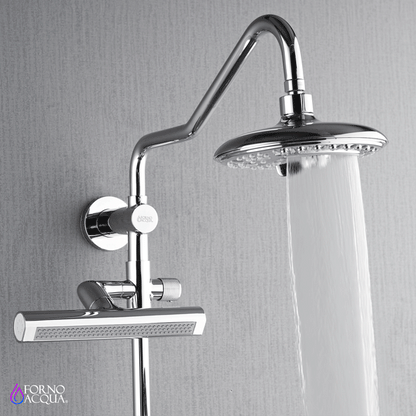 FORNO ACQUA AcquaFALL 6-Function Shower Head, 5-Function Handheld & 3-Function Waterfall Body Jet. Polished Chrome, 2.5 GPM