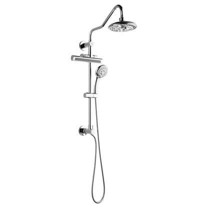 FORNO ACQUA AcquaFALL 6-Function Shower Head, 5-Function Handheld & 3-Function Waterfall Body Jet. Polished Chrome, 1.8 GPM
