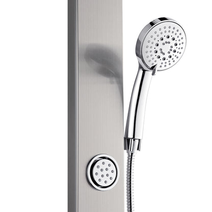 FORNO ACQUA AcquaSPA 9 in. Rain Shower, 5-Function Handheld & 3 Body Jet. Brushed Nickel 2.5 GPM