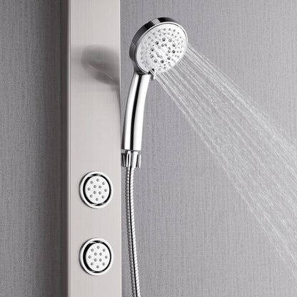 FORNO ACQUA AcquaSPA 9 in. Rain Shower, 5-Function Handheld & 3 Body Jet. Brushed Nickel 2.5 GPM