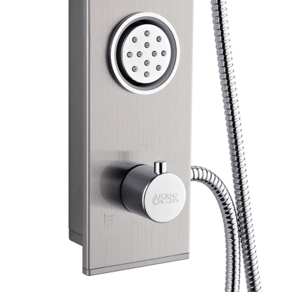 FORNO ACQUA Stainless Steel Shower Panel, 3 SensoTEMP LED Body Jets, 9 in. Rain Shower Head & 5-Function Handheld.  1.8GPM