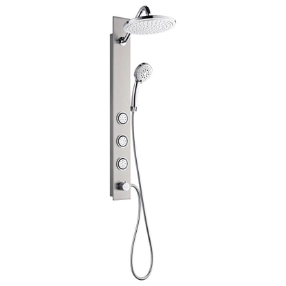 FORNO ACQUA Stainless Steel Shower Panel, 3 SensoTEMP LED Body Jets, 9 in. Rain Shower Head & 5-Function Handheld.  1.8GPM