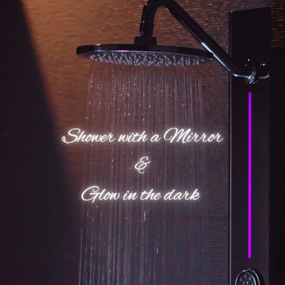 FORNO ACQUA SensoTEMP LED Mirror Shower Panel, 9 in. Rainfall Shower Head, 3 Body Jets & 5-Function Handheld. 2.5 GPM