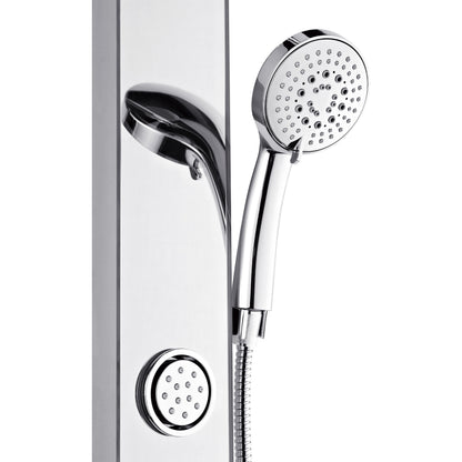 FORNO ACQUA SensoTEMP LED Mirror Shower Panel, 9 in. Rainfall Shower Head, 3 Body Jets & 5-Function Handheld. 1.8 GPM