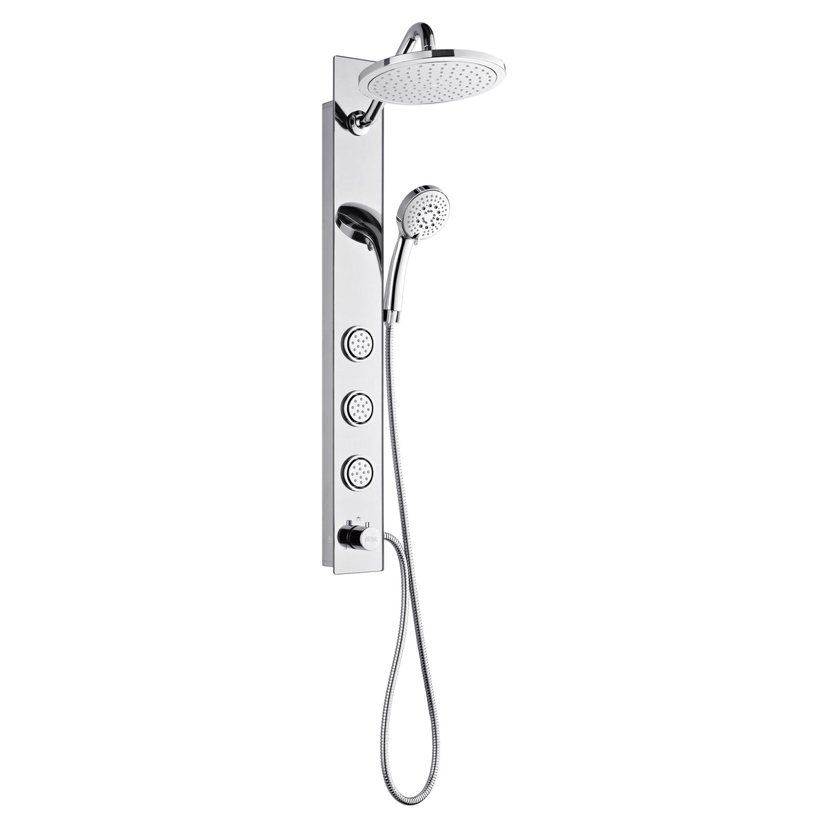 FORNO ACQUA SensoTEMP LED Mirror Shower Panel, 9 in. Rainfall Shower Head, 3 Body Jets & 5-Function Handheld. 2.5 GPM
