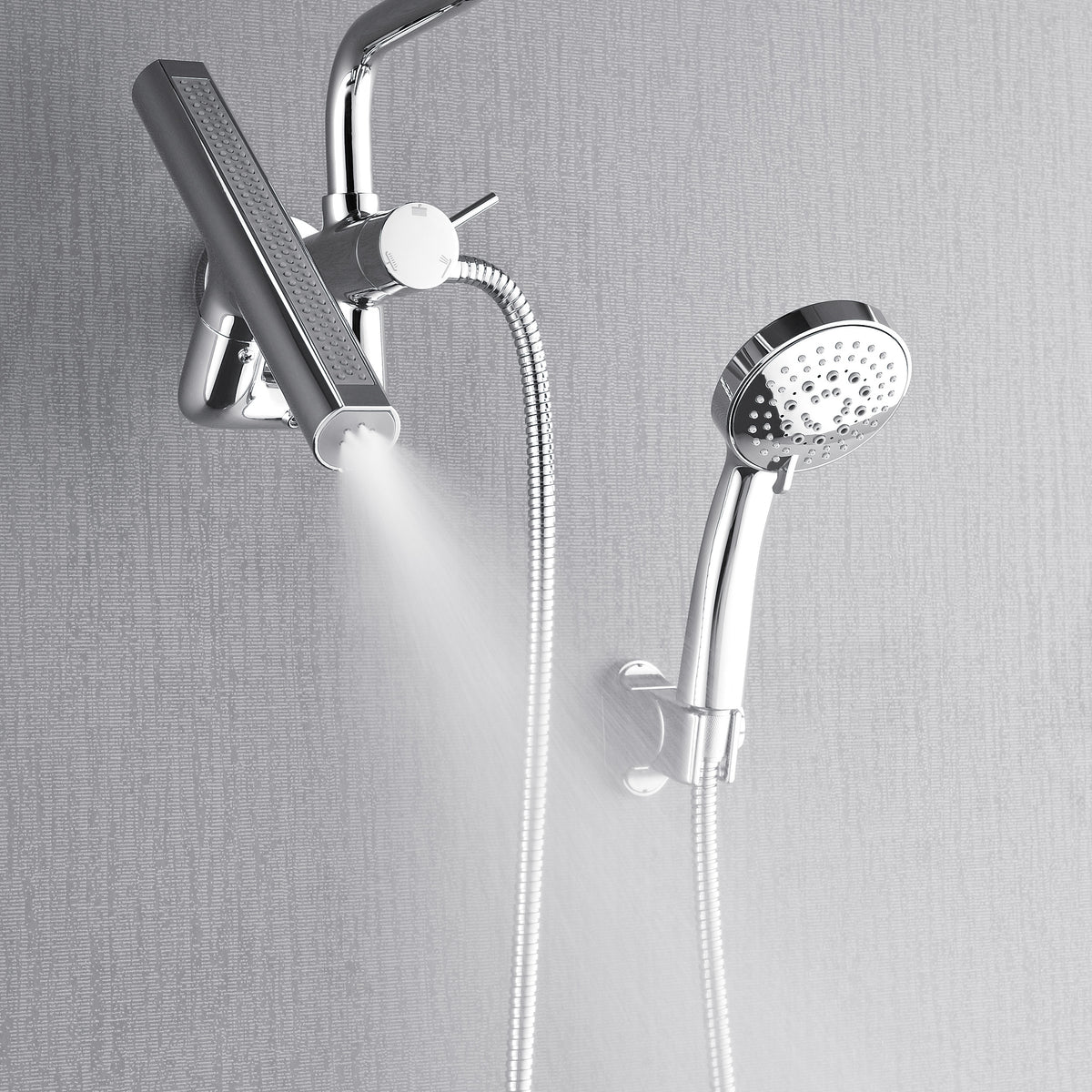 FORNO ACQUA AcquaFALL 9 in. Rainfall Head, 3-Function Waterfall Body Jet & 5-Function Handheld. Polished Chrome 1.8 GPM
