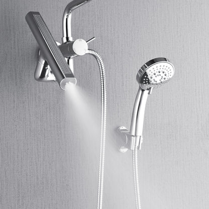 FORNO ACQUA AcquaFALL 9 in. Rainfall Head, 3-Function Waterfall Body Jet & 5-Function Handheld. Polished Chrome 1.8 GPM