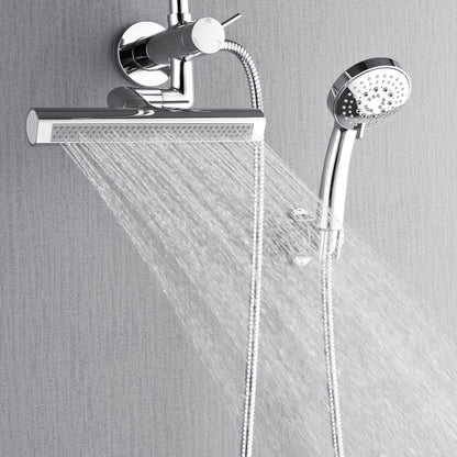FORNO ACQUA AcquaFALL 9 in. Rainfall Head, 3-Function Waterfall Body Jet & 5-Function Handheld. Polished Chrome 1.8 GPM