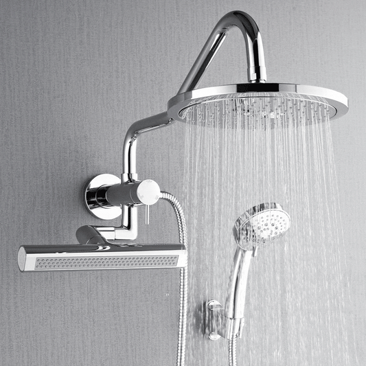 FORNO ACQUA AcquaFALL 9 in. Rainfall Head, 3-Function Waterfall Body Jet & 5-Function Handheld. Polished Chrome 2.5 GPM