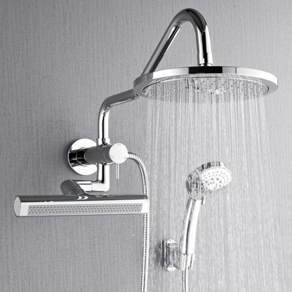 FORNO ACQUA AcquaFALL 9 in. Rainfall Head, 3-Function Waterfall Body Jet & 5-Function Handheld. Polished Chrome 2.5 GPM