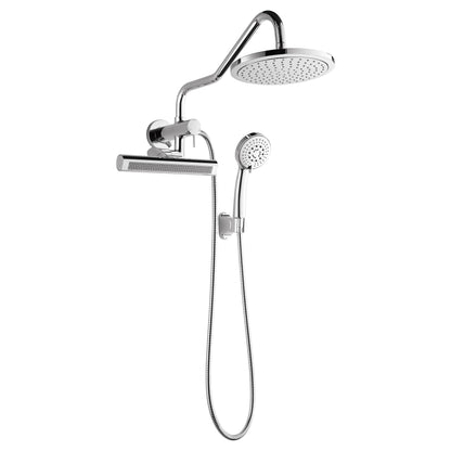 FORNO ACQUA AcquaFALL 9 in. Rainfall Head, 3-Function Waterfall Body Jet & 5-Function Handheld. Polished Chrome 1.8 GPM