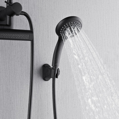 FORNO ACQUA AcquaFALL 6-Function Shower Head, 3-Function Waterfall Body Jet & 5-Function Handheld. Black 1.8 GPM